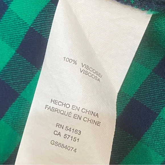 G.H. Bass & Co Women's M Plaid Summer  Tank Top Green 100% Viscose - Picture 6 of 15